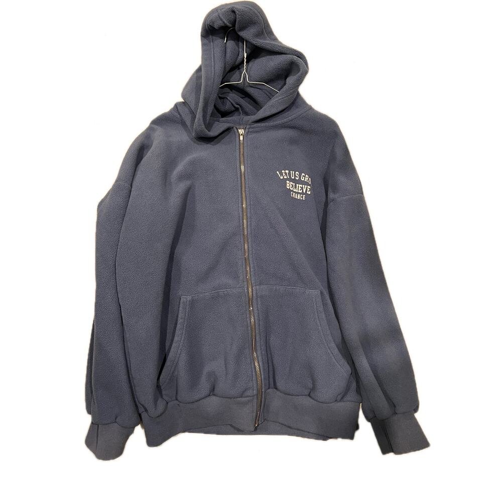Dazy Lavender Let Us Grow Believe Chance Zip Hoodie Mens Med